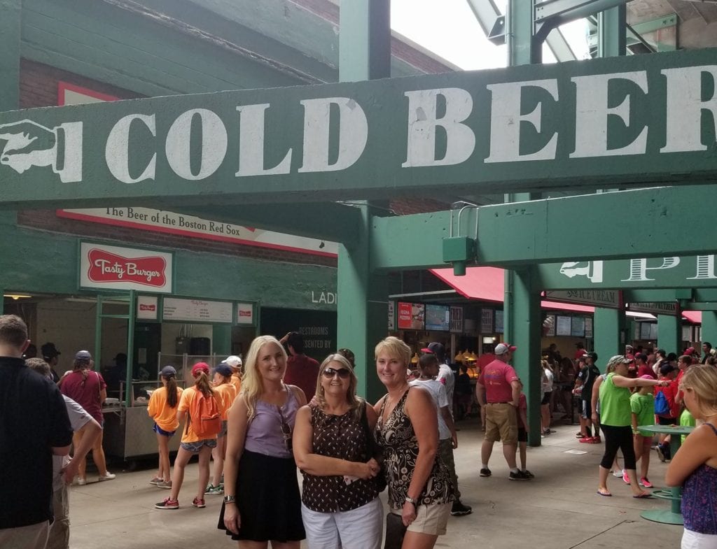 photo of holly taylor and friends at fenway park